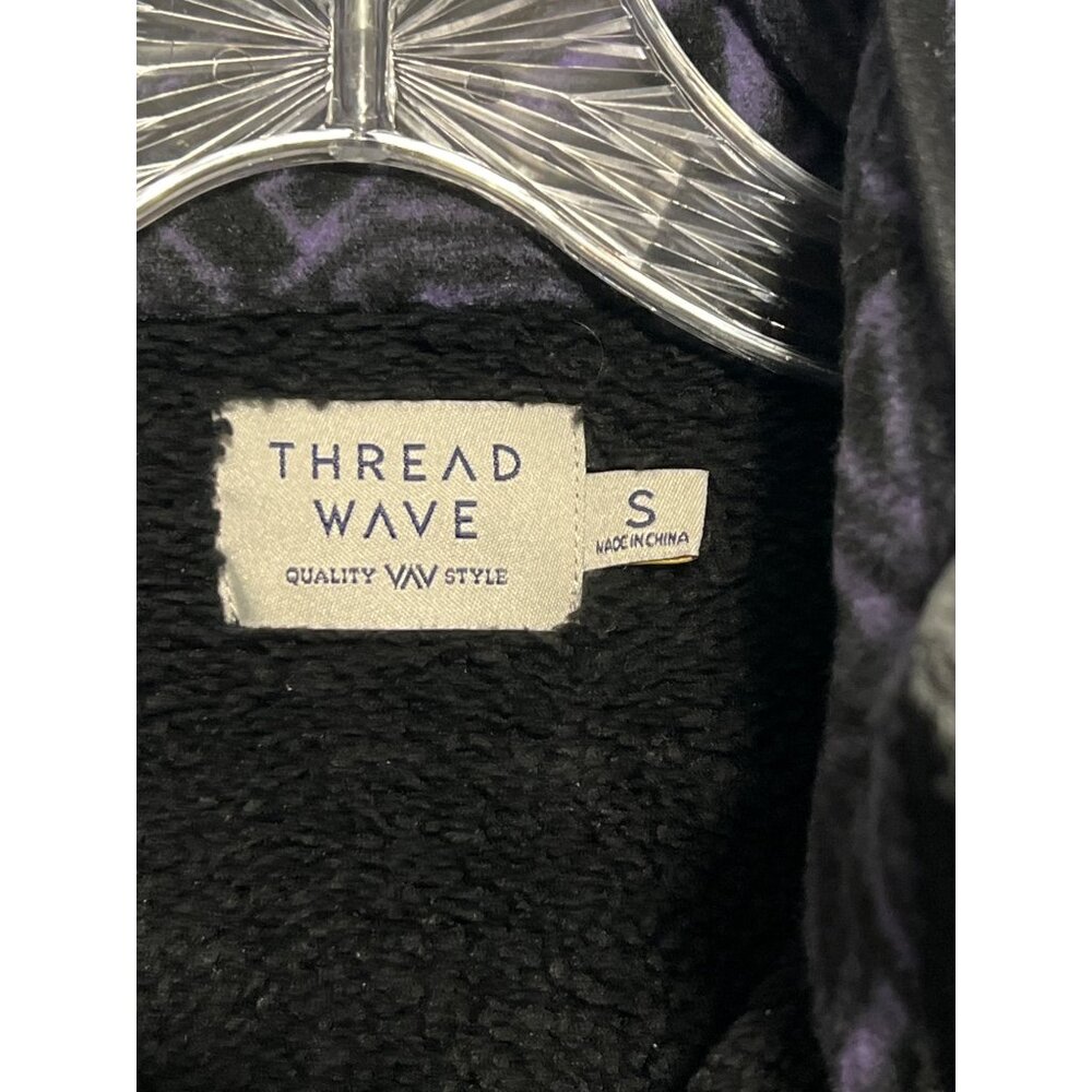 Oversized Geometric Pattern Quarter-Zip Fleece Pu… - image 3